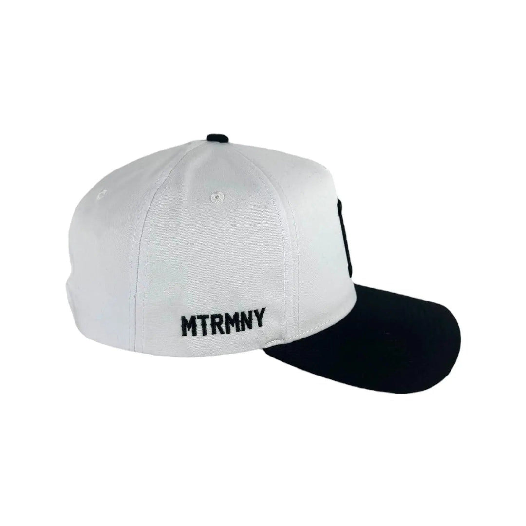 Matrimoney DTX Snapback Hat (Curved Bill) - White/Black