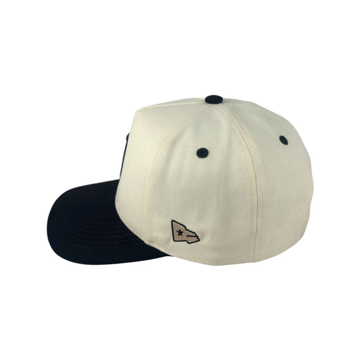 Suede Matrimoney DTX Snapback Hat (Curved Bill) - Off White/Black