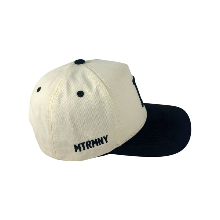Suede Matrimoney DTX Snapback Hat (Curved Bill) - Off White/Black